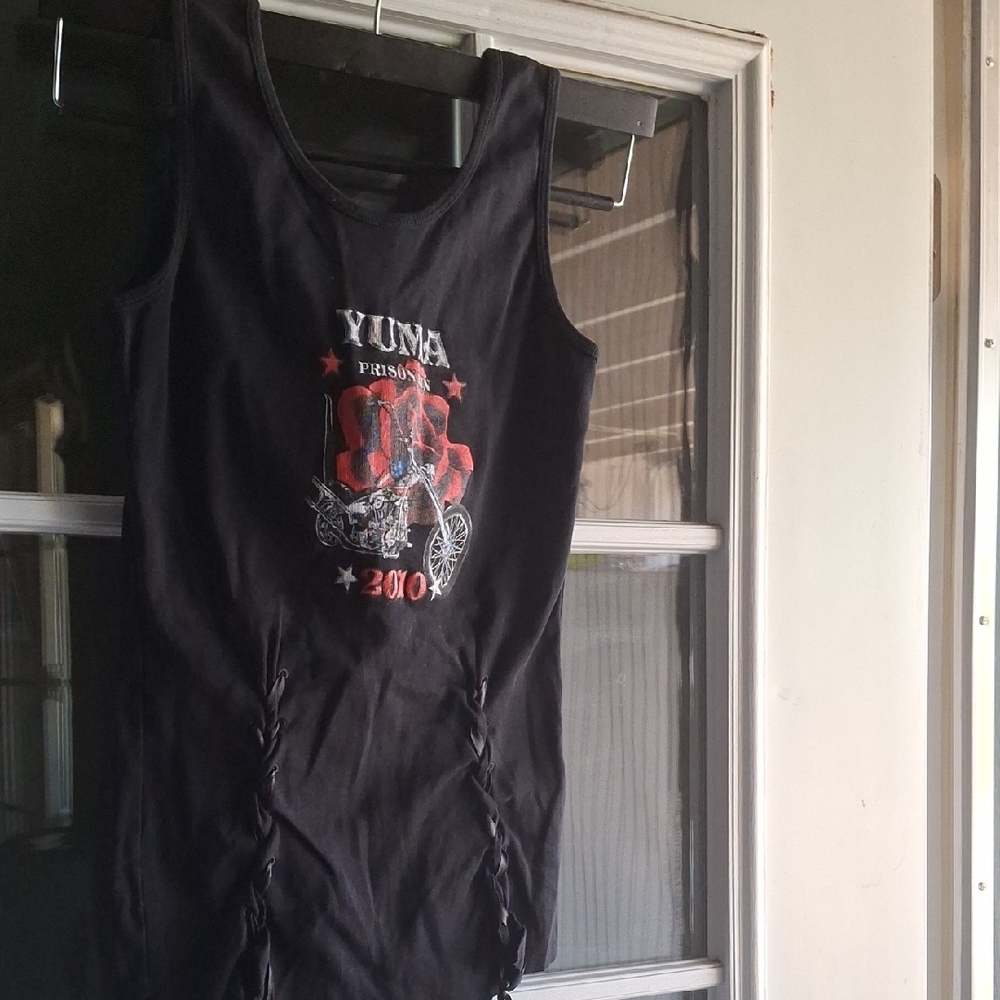 Black Graphic Tank Top